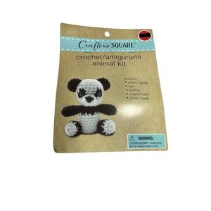 NEW crafters square crochet amigurumi animal kit learn to crochet PANDA